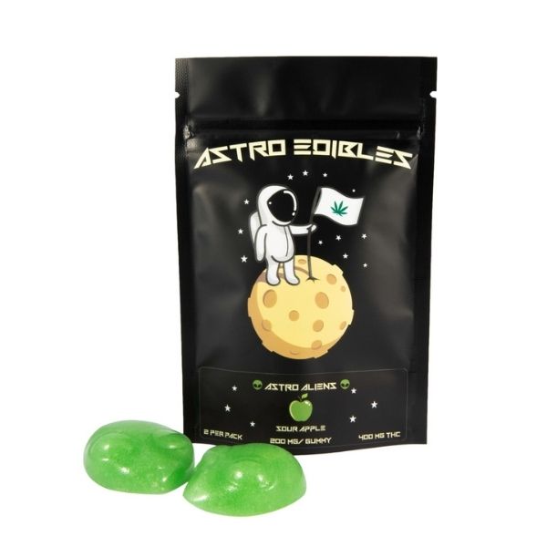 Astro Edibles- Aliens Gummies High Dosage Sour Apple 400mg